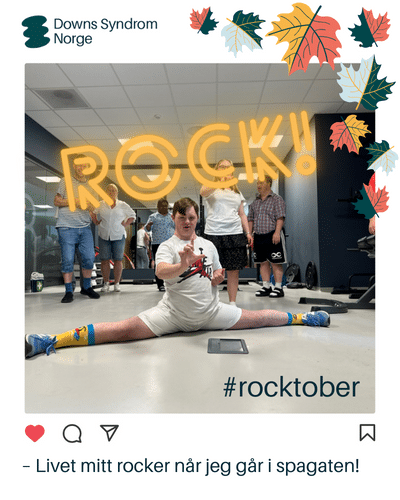 Rocktoberbilde av en mann som går i spagaten